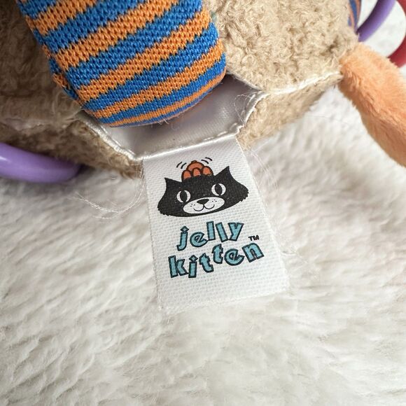 Jellycat Jelly Kitten Brown Dog Rattle Rings Activity Toy Baby Plush - Picture 5 of 6